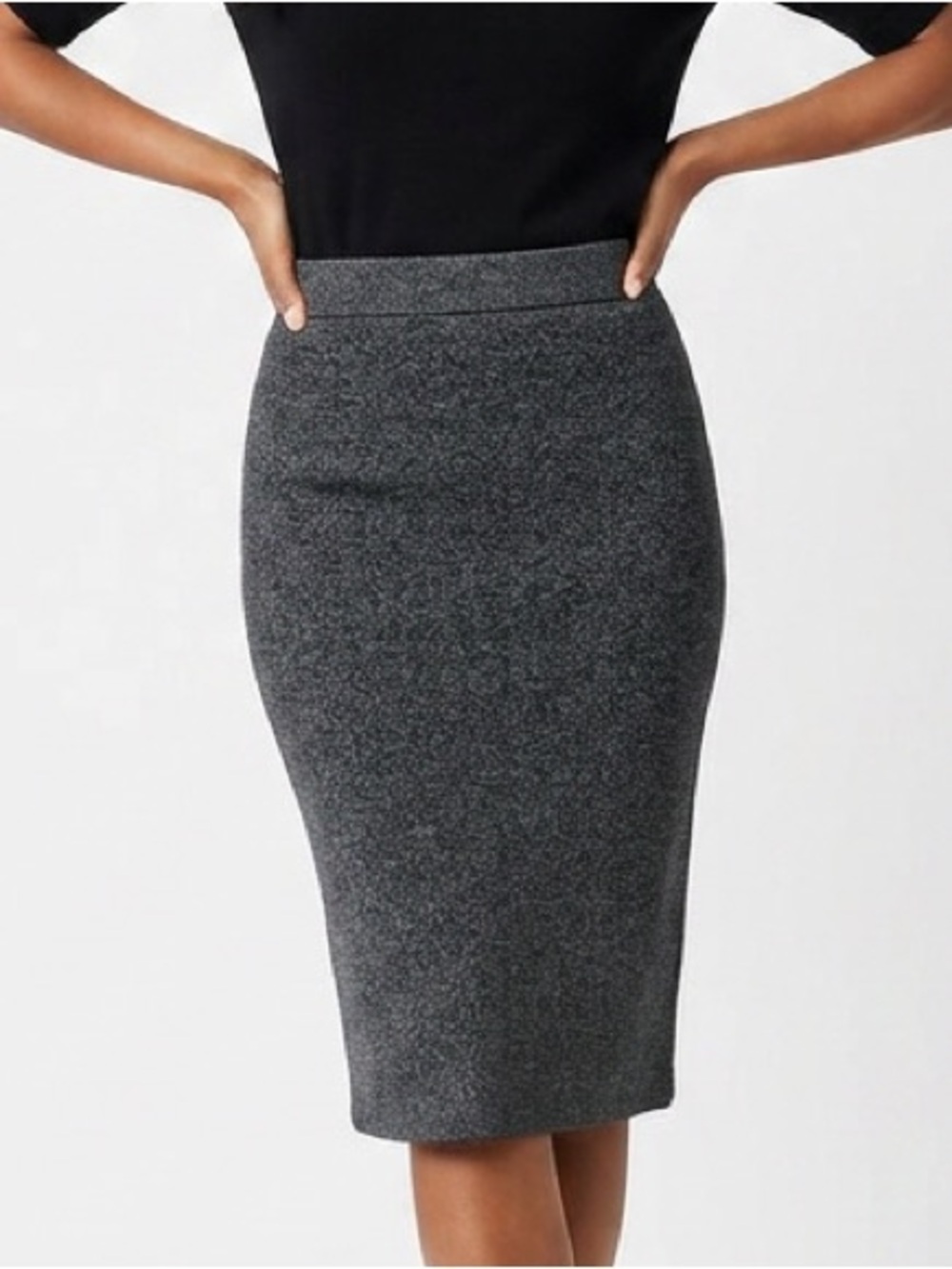 SIMONS | Grey Knit Midi Skirt Sz L
